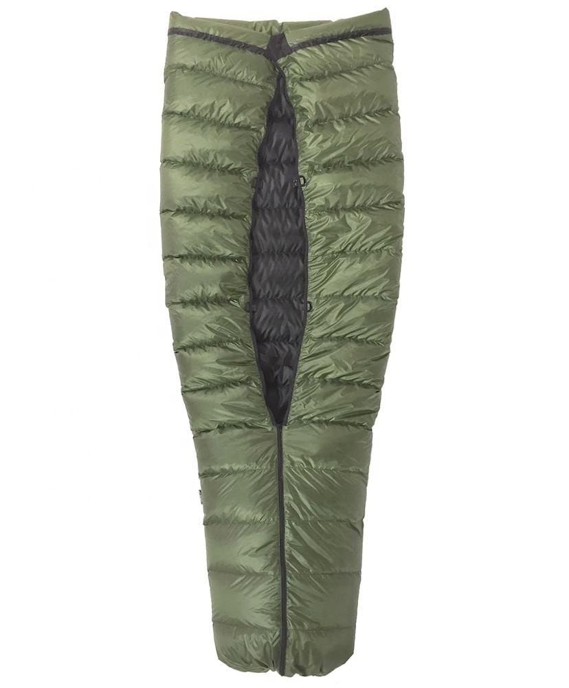 2021 outdoor ultralight backpacking quilt blanket style quilt style down sleeping bag with zippered foot box for outdoor camping