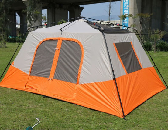 Outdoor tent 5-8 people double-layer rainproof thickened two-bedroom one-room camping tent