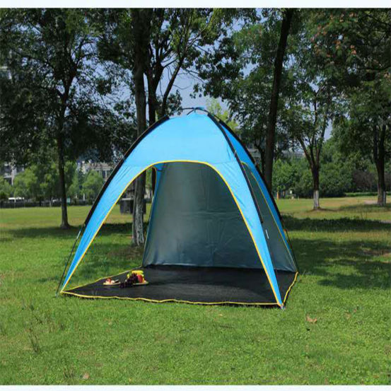 Polyester silver coated sunscreen waterproof quick opening 3-side ventilation camping tent